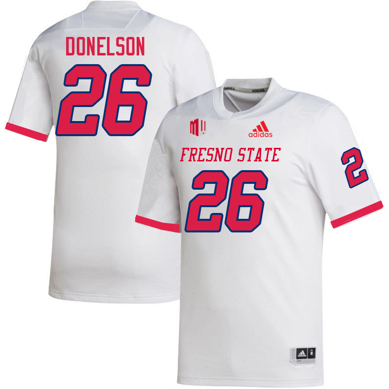 Men #26 Bryson Donelson Fresno State Bulldogs College Football Jerseys Stitched-White